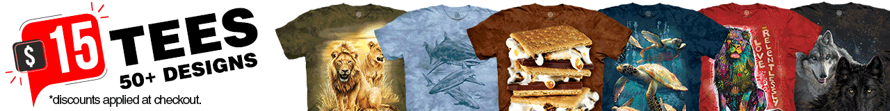 $15 Tees are Back (over 50+ designs)