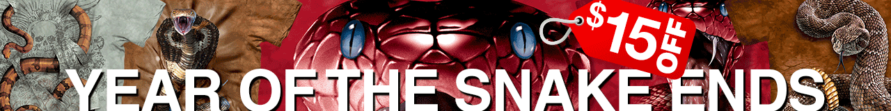 Year of the Snake Ends $15 OFF 4 Tees from $20 Sizes S-5XL 