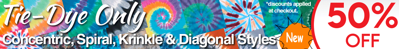 50% OFF NEW Liquid Blue Tie-Dyes & our Hand-Dye Only Adult Short, Long Sleeve, Women's & Youth Tees
