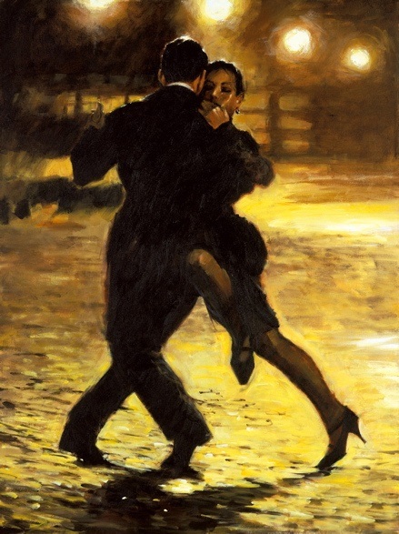 Aldo Luongo Dancing Couple Painting