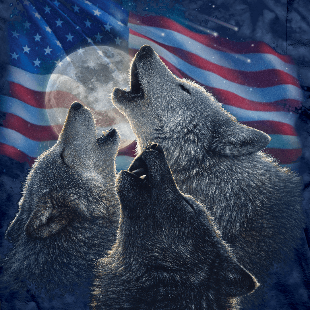 Wolf Trinity America T-Shirt by Collin Bogle