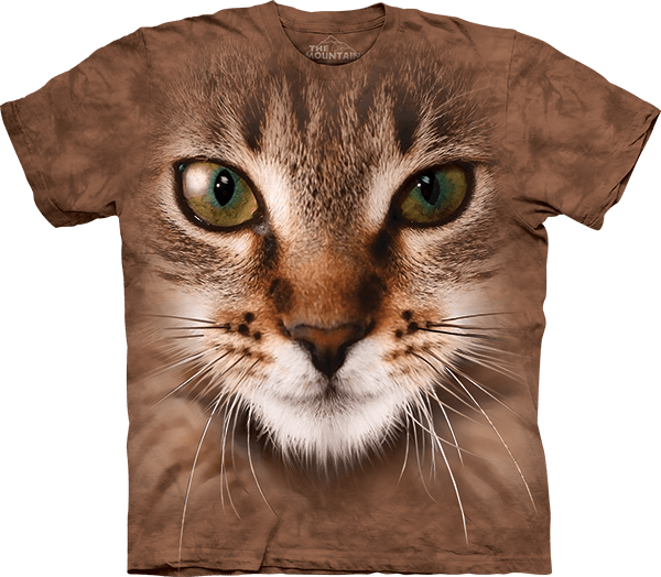 Striped Cat Face T-shirt By The Mountain