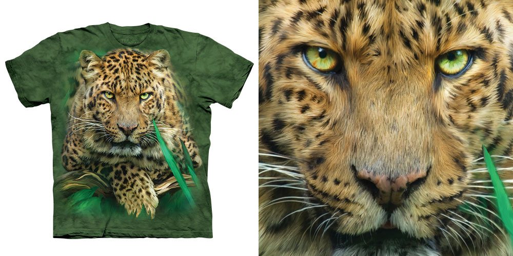 The Mountain T-Shirt Majestic Leopard T-Shirts by Carol Cavalaris