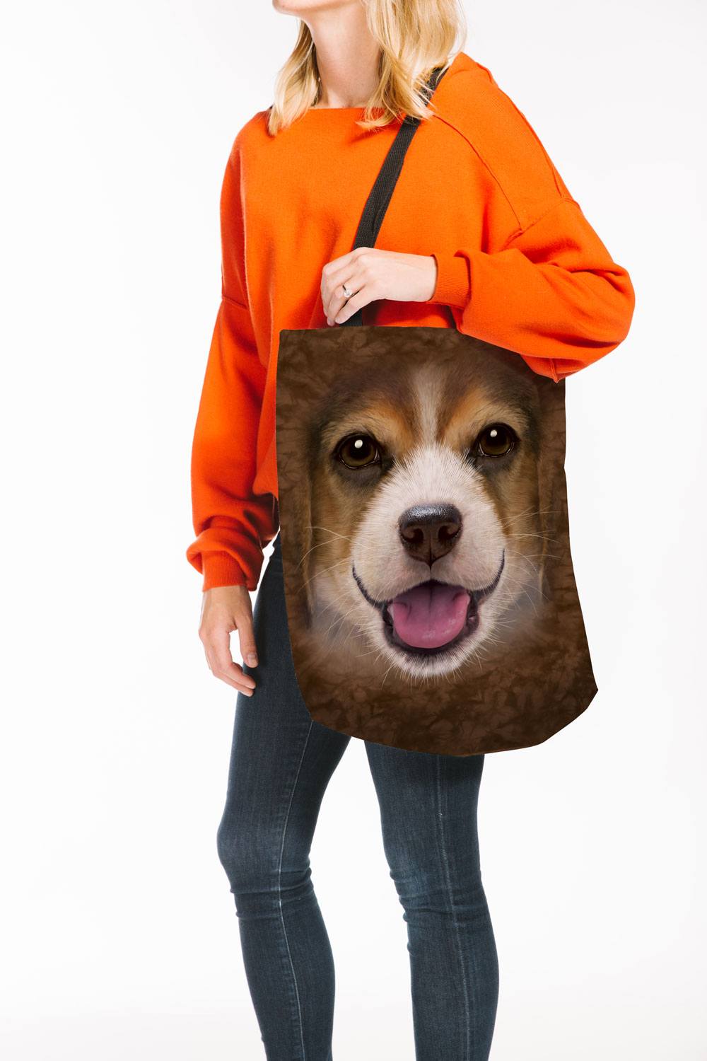 Big Face Beagle Puppy Tote Bag